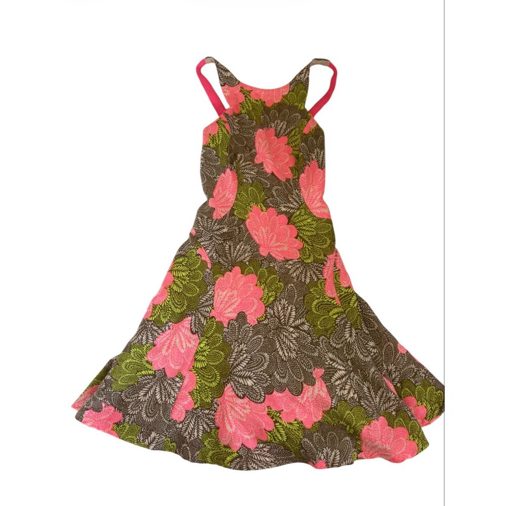 Ark & Co. Pink, Green and Taupe Dress Size Small